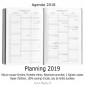 Agenda 2018 - Filigrane Floral Ebène 10x14 - un Jour par Page