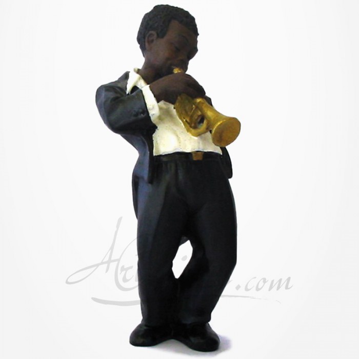 Statuette d'un trompettiste de Jazz, statuette trompette d'un