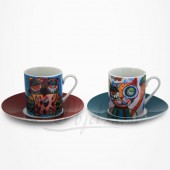 2 Tasses Expresso Chat et Chouette- Collection Design Allen