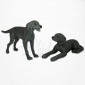 Figurine Miniature - 2 Chiens - Race Braque - Porcelaine