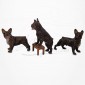 Figurine Miniature - 3 Chiens - Race Bulldog - Porcelaine