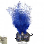 Masque de Venise - Civette Toupet Plumes d’Autruche - Masque loup