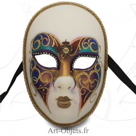 Masque de Venise - Visage décoré papillon et doré.