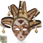 Masque de Venise décoré en Céramique, Jocker à pointes - Décor Musique