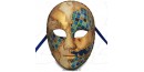 Masque de Venise - Visage décoré bleu et mosaïque