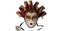 Masque de Venise - Visage Joker - Anna - 7 Pointes Bordeaux