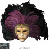 Masque de Venise décoré, Masque à plumes