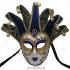 Masque de Venise - Visage Joker Anna - 7 Pointes Bleues