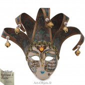 Masque de Venise décoré en Céramique, Jocker à pointes - Décor Musique