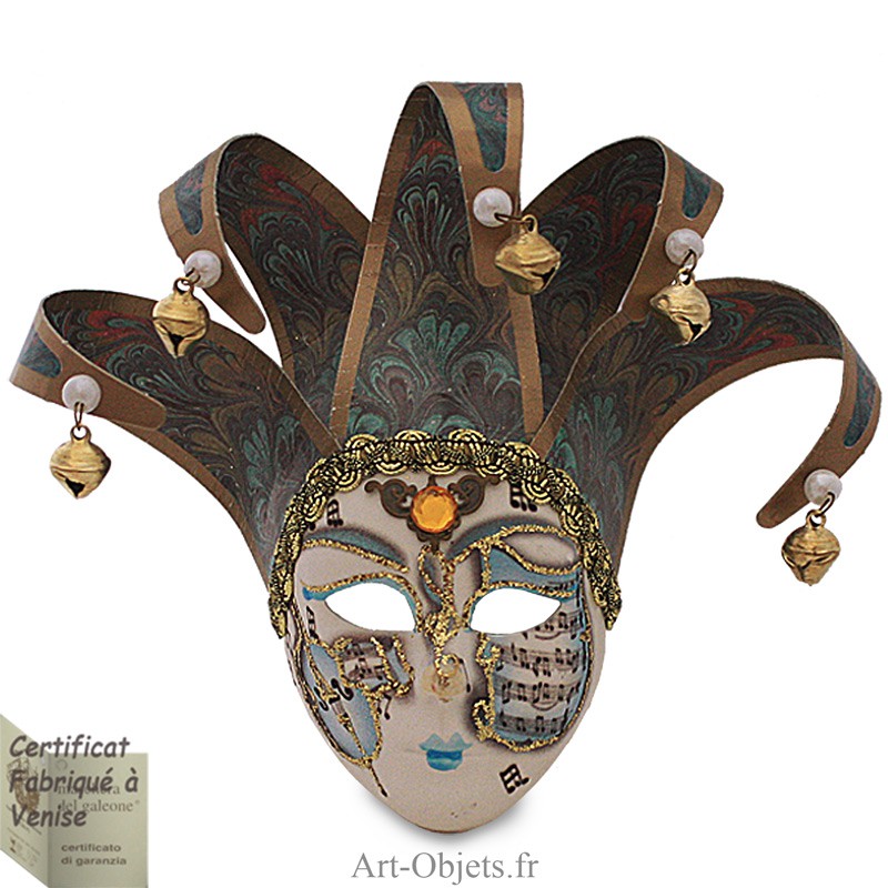 Masque de Venise Pierrot retro papier mache-masque venitien pour la fete