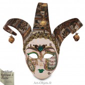Masque de Venise décoré en Céramique, Jocker à pointes - Décor Musique