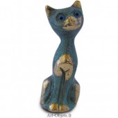 Chat  Assis - Bronze Bleu