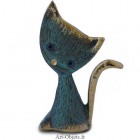 Chat  Grosse Tête - Bronze Bleu