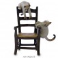 Figurine Miniature - 2 Chats sur fauteuil - Porcelaine