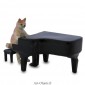 Figurine Miniature Chat jouant du piano - Porcelaine