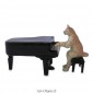 Figurine Miniature Chat jouant du piano - Porcelaine