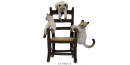 Figurine Miniature - 3 Chats sur fauteuil - Porcelaine