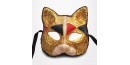 Masque Vénitien - Masque Chat doré rouge et noir