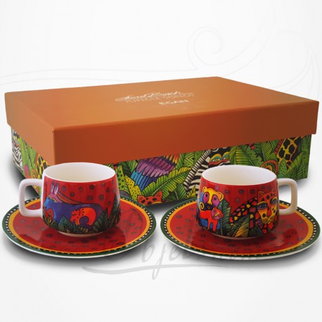 2 Tasses expresso Jungle Song de Laurel Burch