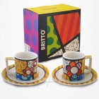 2 Tasses Expresso Fleurs- Collection Britto