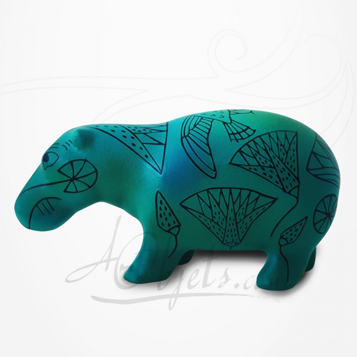 Figurine D'hippopotame Miniature En Matériau De Décoration - 10 Cm - Pour Bureau, Table, Décoration D'intérieur