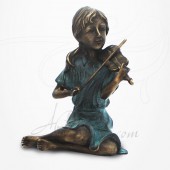 Statue Jeune Fille assise jouant du Violon