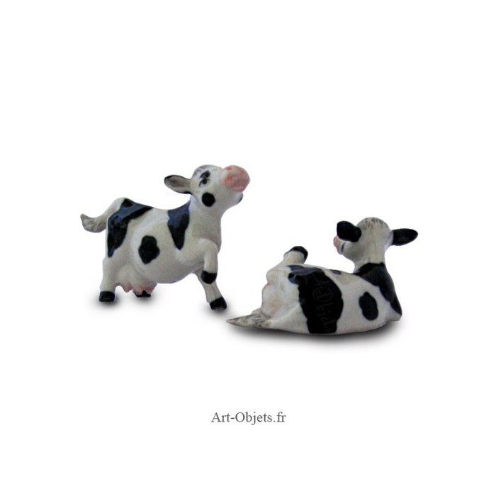Figurines de tableau de bord automobile en PVC, petite vache