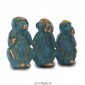 3 Singes de la sagesse - Bronze Bleu