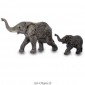 Figurine Miniature - 2 Eléphants  marchant - Porcelaine
