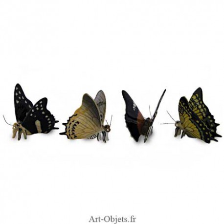 Figurine Miniature - 4 Papillons - Porcelaine