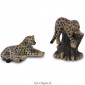 Figurine Miniature - 2 Jaguars - Porcelaine