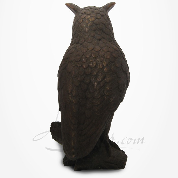 Hibou Chouette Statue Statuette Sculpture Oiseau en Fonte Patinée Marron  9x15x16cm - L'Héritier du Temps